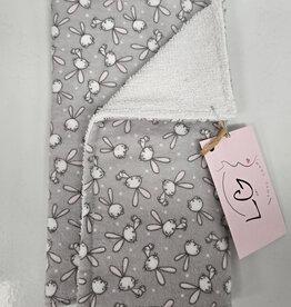 Burp Cloth - Grey/White Bunny