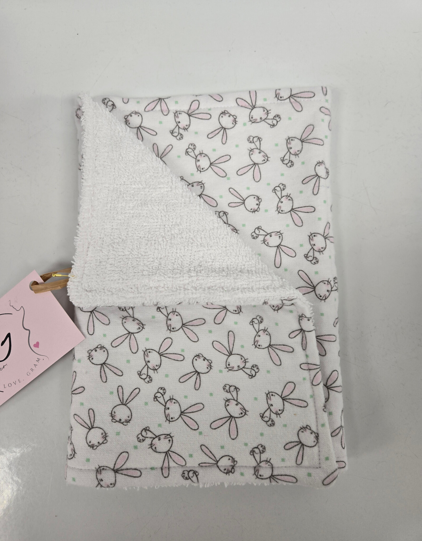 Burp Cloth - Grey/White Bunny