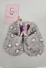 Flannel Slippers - Grey Bunny