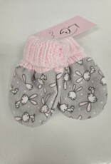 Flannel Mitts - Grey Bunny