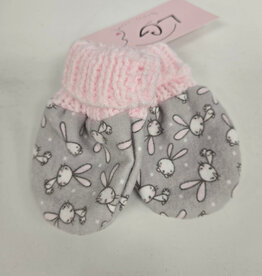Flannel Mitts - Grey Bunny