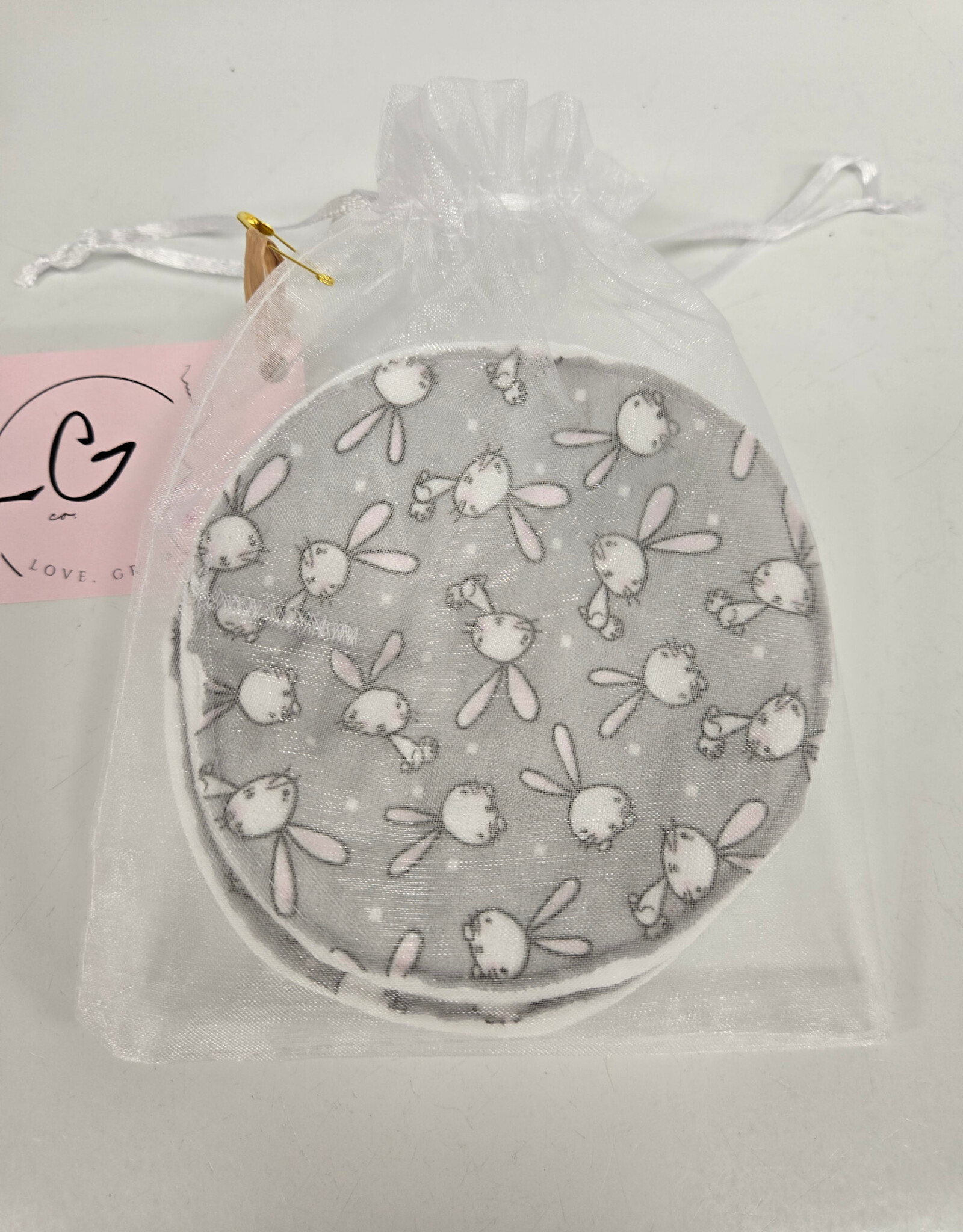 Nursing Pads Set of 2 - Grey/White Bunny