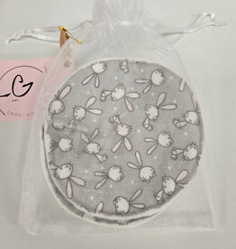 Nursing Pads Set of 2 - Grey/White Bunny
