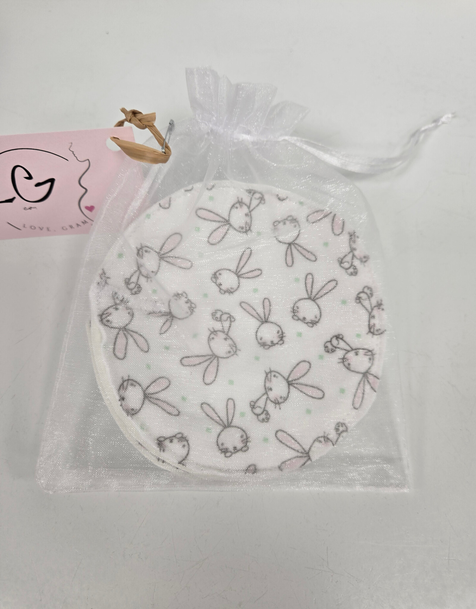 Nursing Pads Set of 2 - Grey/White Bunny