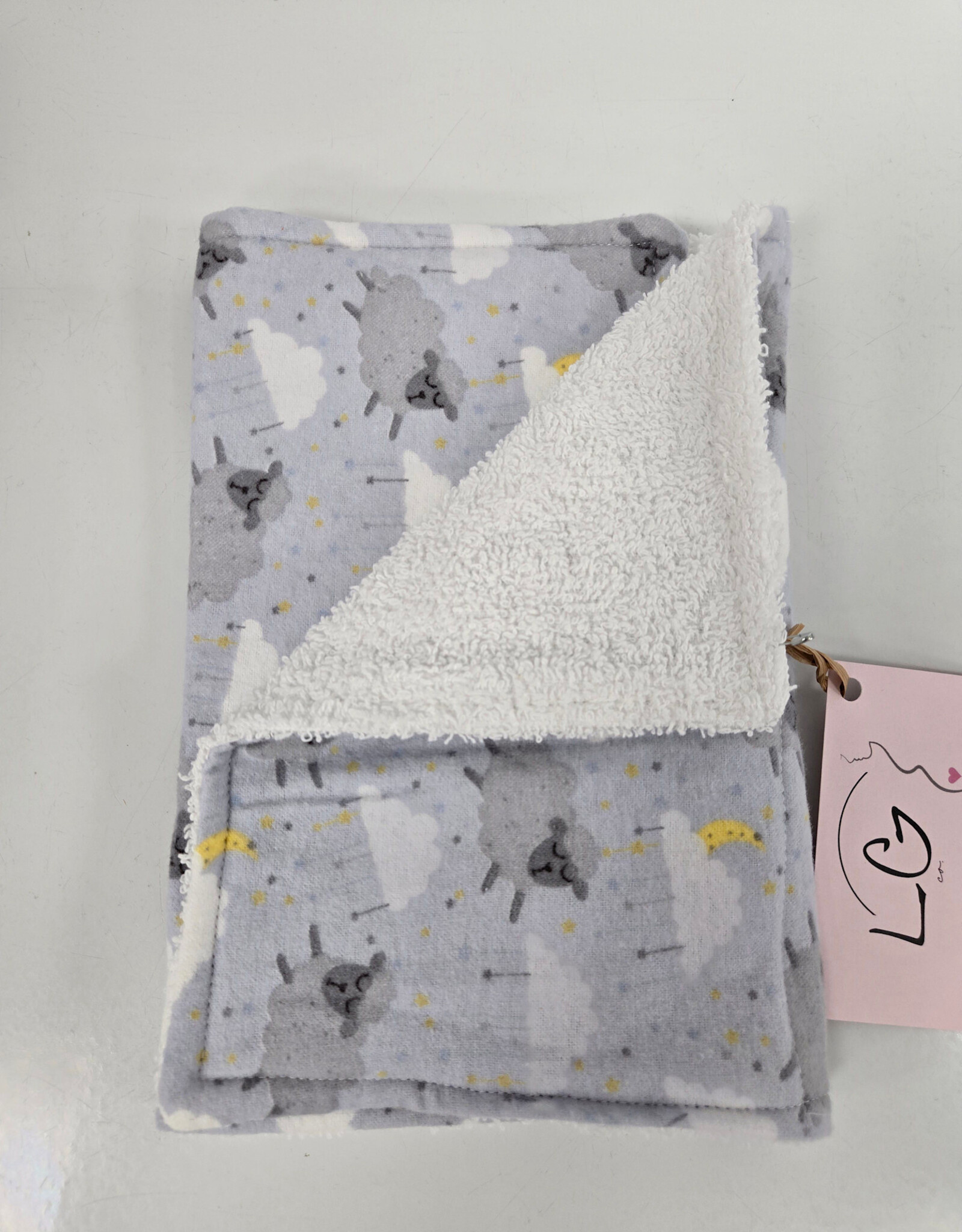 Burp Cloth - Grey Lamb/Yellow Moon