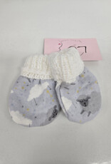 Flannel Mitts - Grey Lamb/Yellow Moon