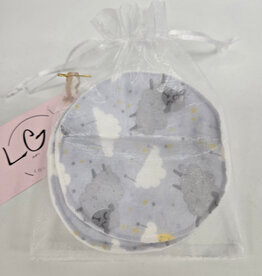 Nursing Pads Set of 2 - Grey Lamb/Yellow Moon