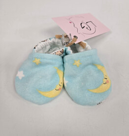 Flannel Slippers - Blue Lamb/Yellow Moon