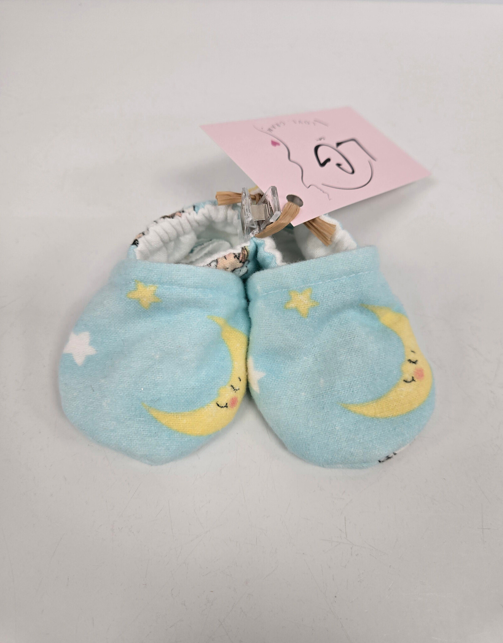 Flannel Slippers - Blue Lamb/Yellow Moon