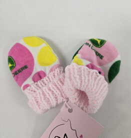 Flannel Mitts - John Deere (pink/green)