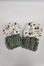 Flannel Mitts - Green Trees