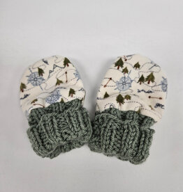 Flannel Mitts - Green Trees