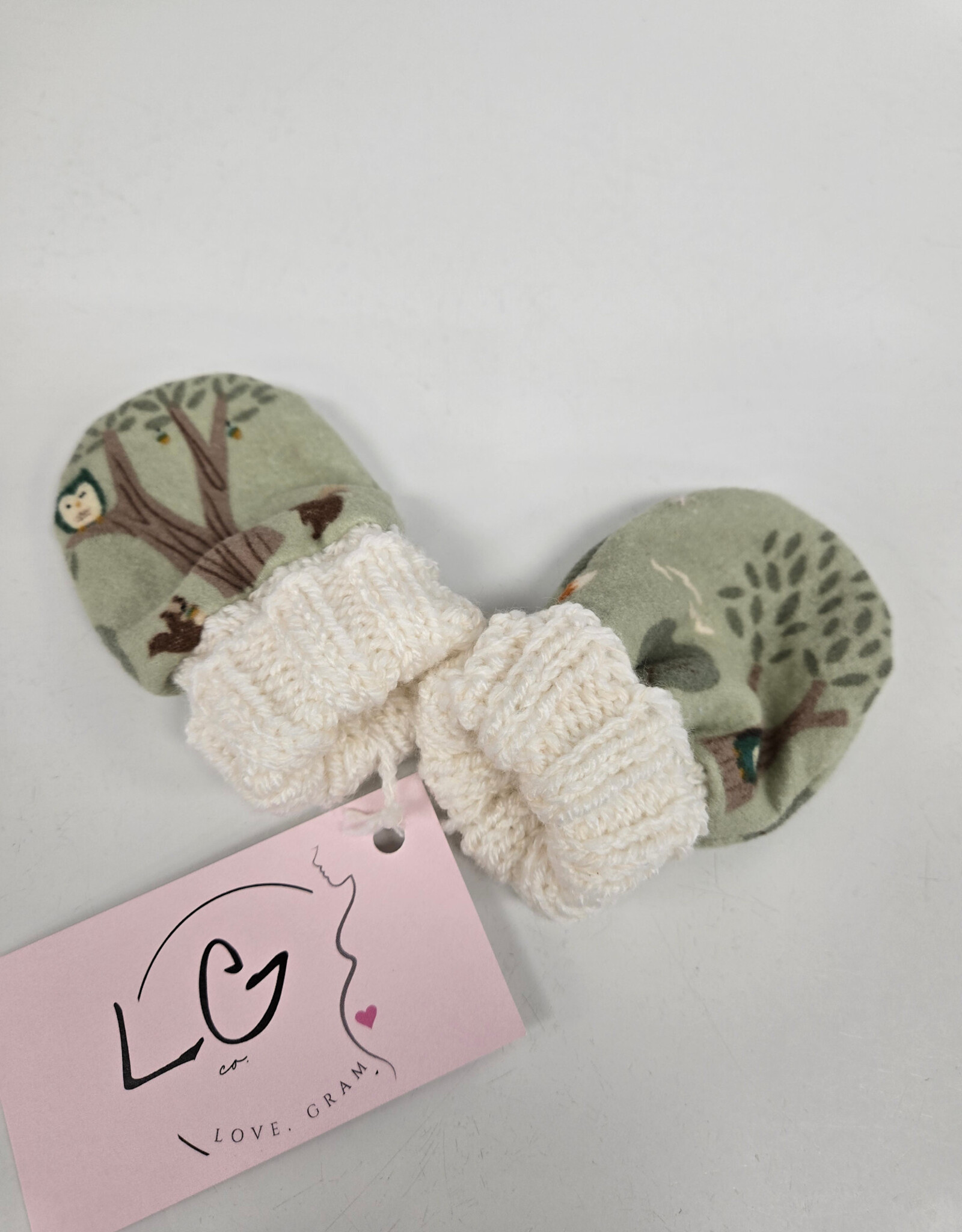Flannel Mitts - Green Forest #2