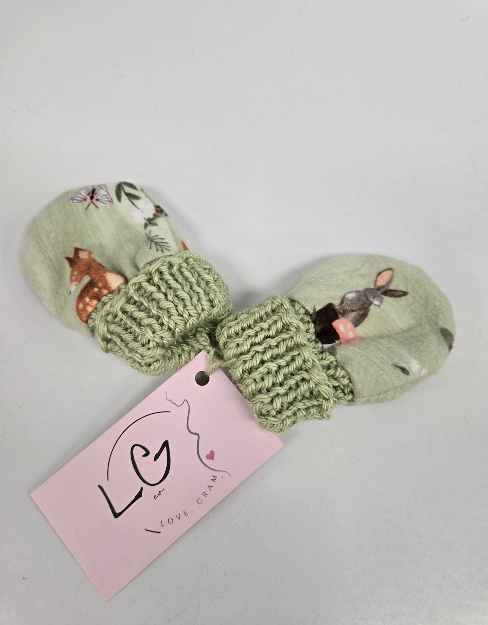 Flannel Mitts - Green Forest
