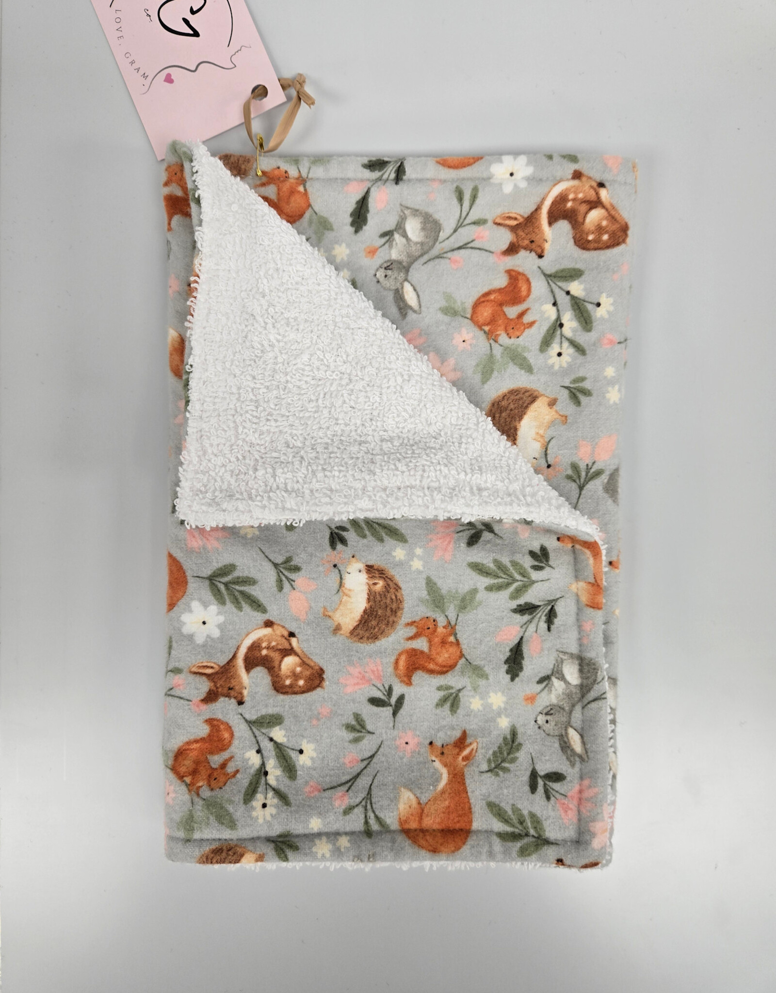 Burp Cloth - Grey Fox