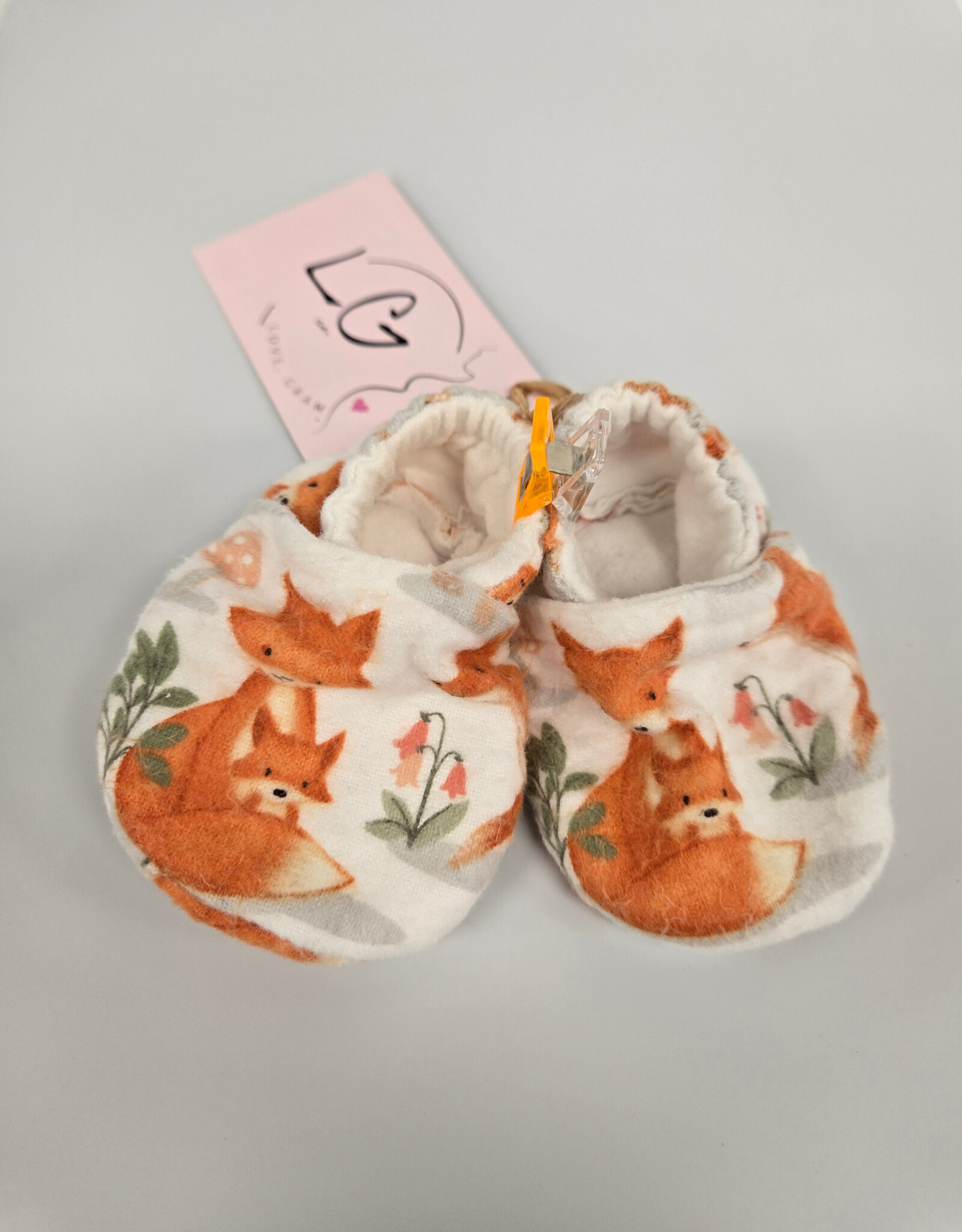 Flannel Slippers - White Fox