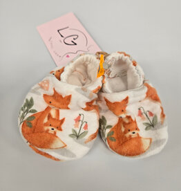 Flannel Slippers - White Fox