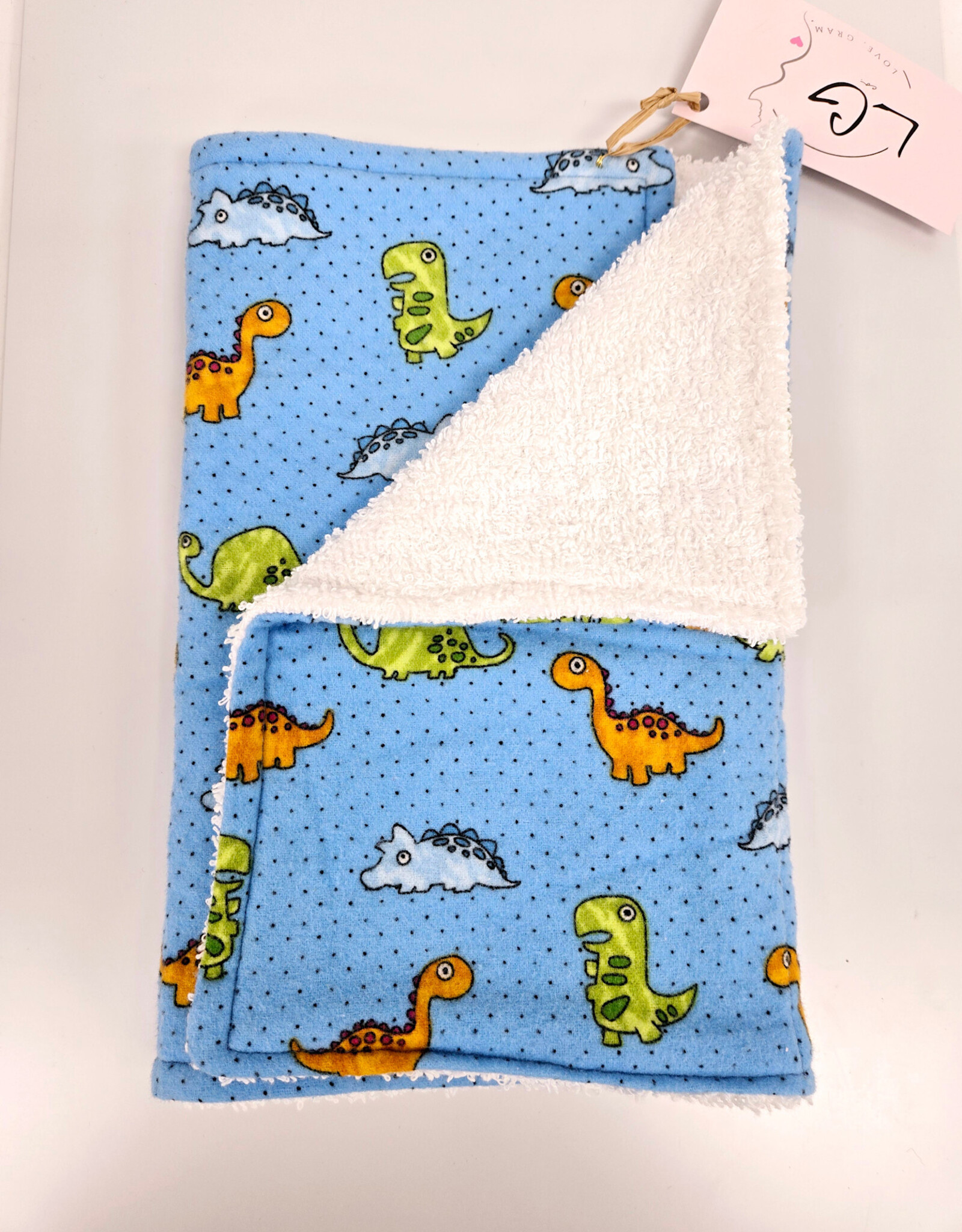 Burp Cloth - Blue Dinosaur