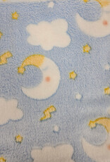 Minky Blanket - Blue w/Moons