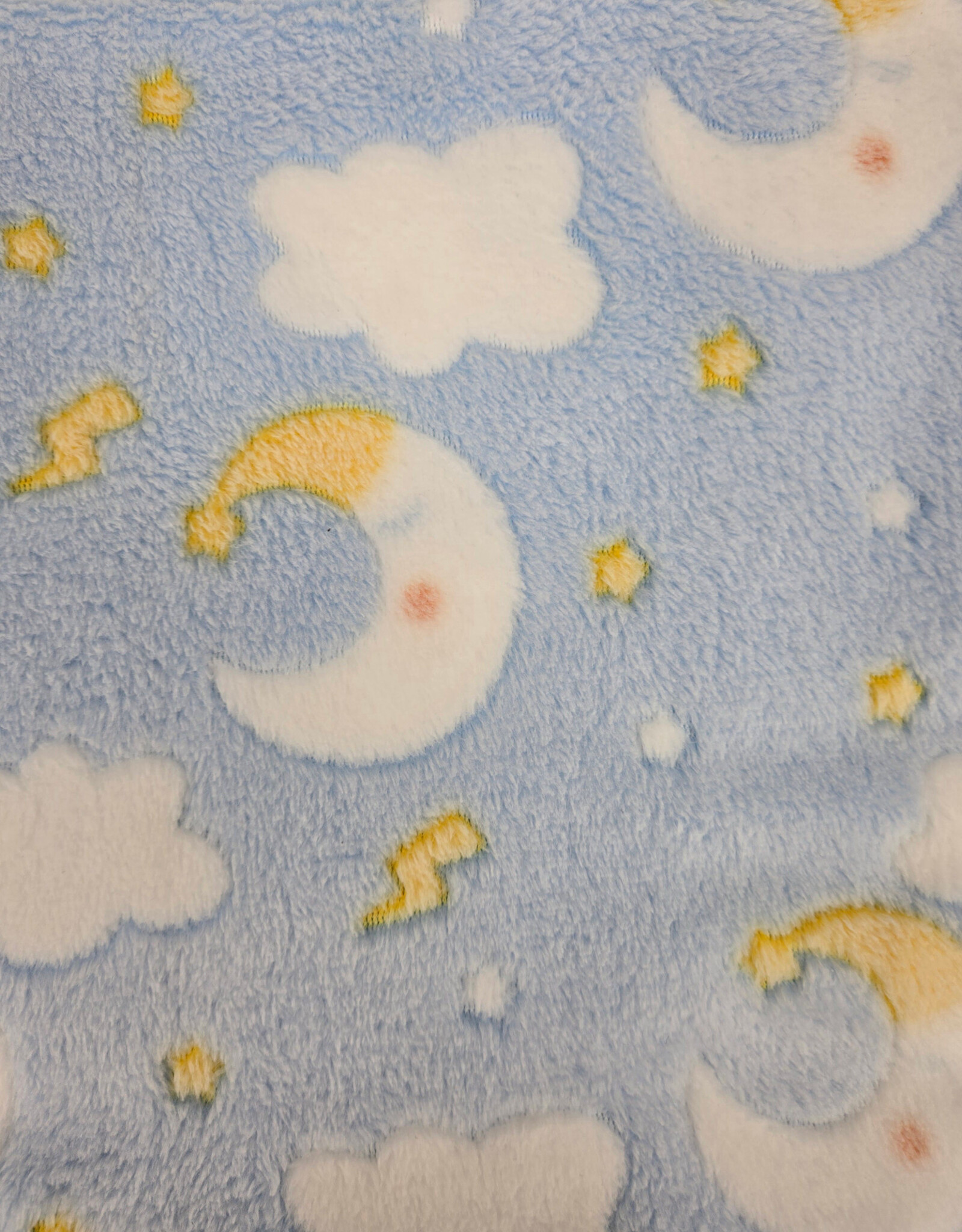Minky Blanket - Blue w/Moons