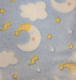 Minky Blanket - Blue w/Moons