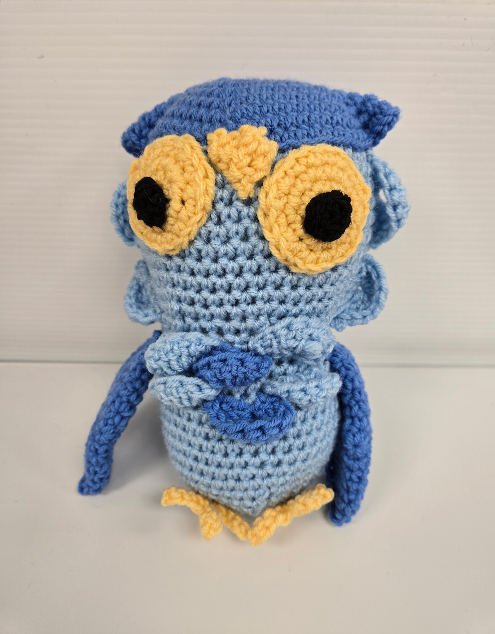 Crocheted Medium Stuffie -  Blue Owl