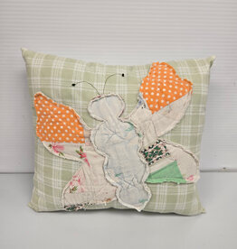 Handmade Butterfly Vintage Quilt Pillow - large