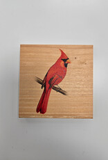 Solid Maple Wood Coaster #1094  - Cardinal
