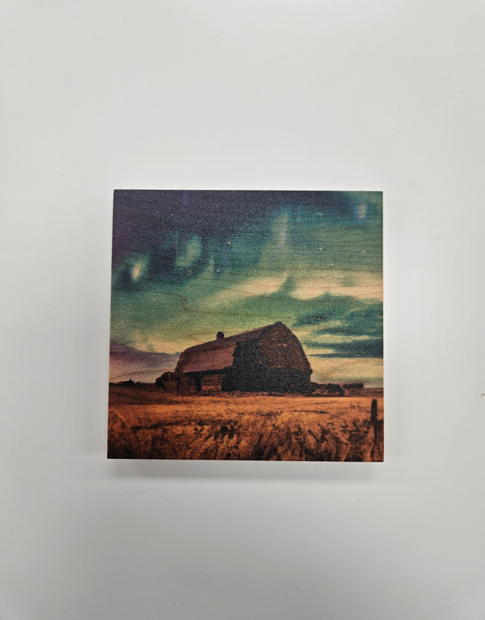 Solid Maple Wood Coaster #1140  - Barn in Field