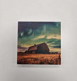 Solid Maple Wood Coaster #1140  - Barn in Field