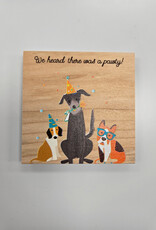 Solid Maple Wood Coaster #1316  - Party Pups