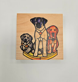 Solid Maple Wood Coaster #1516  - Dogs