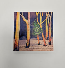 Solid Maple Wood Coaster #1529  - Winter Trees