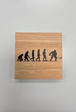 Solid Maple Wood Coaster #256  - Hockey