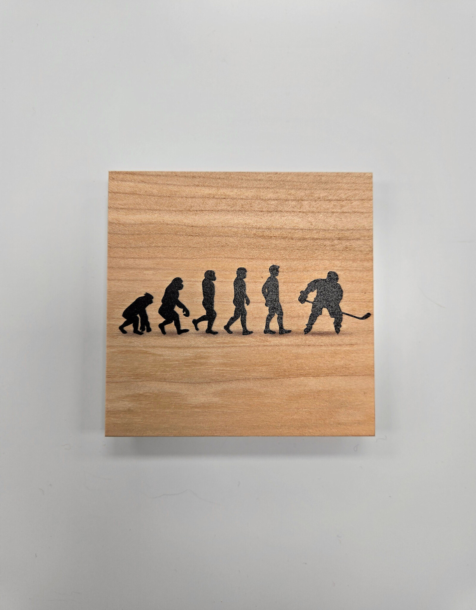 Solid Maple Wood Coaster #256  - Hockey