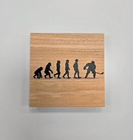 Solid Maple Wood Coaster #256  - Hockey