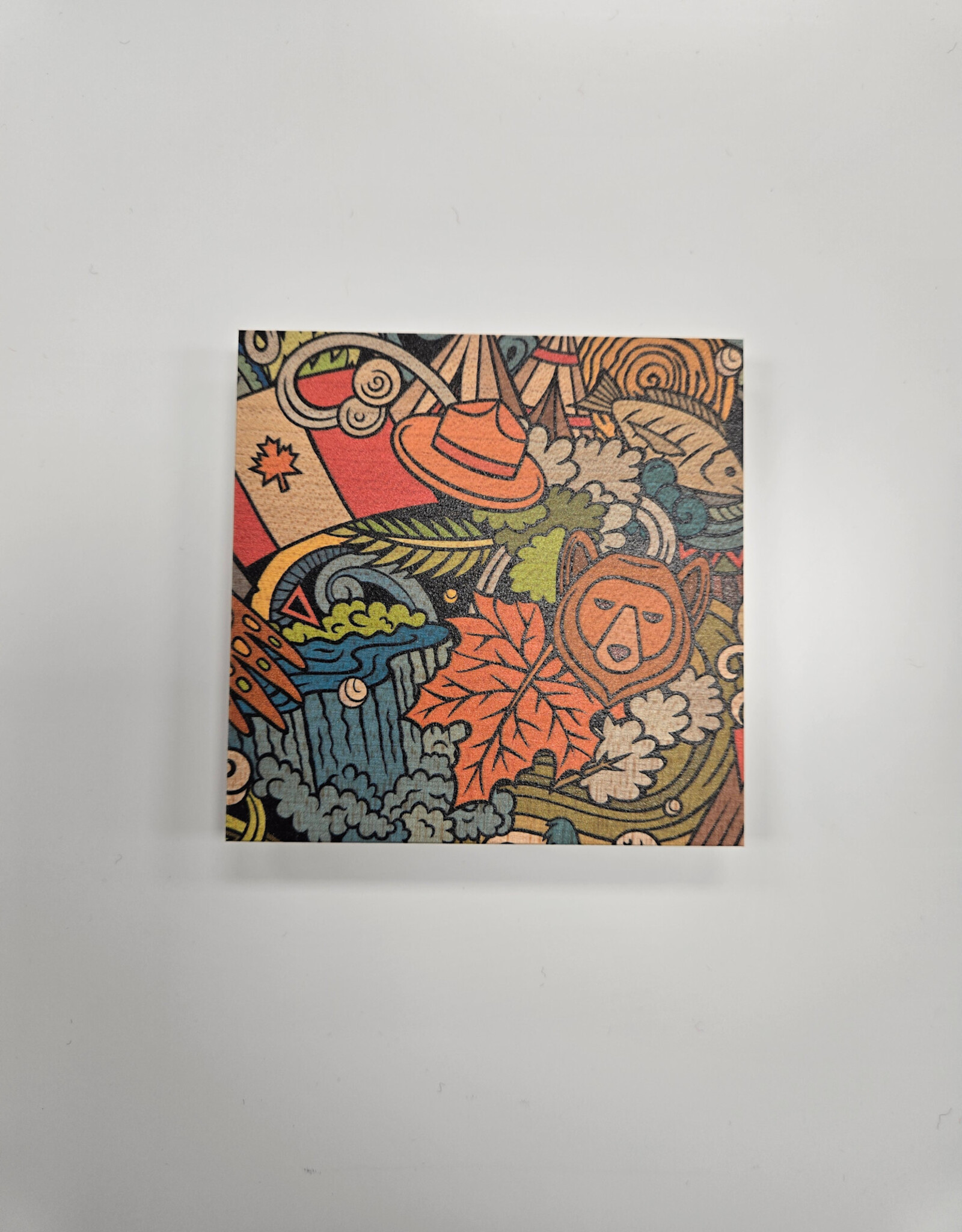 Solid Maple Wood Coaster #1682  - Canadiana