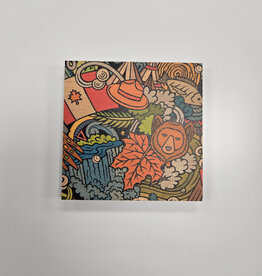 Solid Maple Wood Coaster #1682  - Canadiana