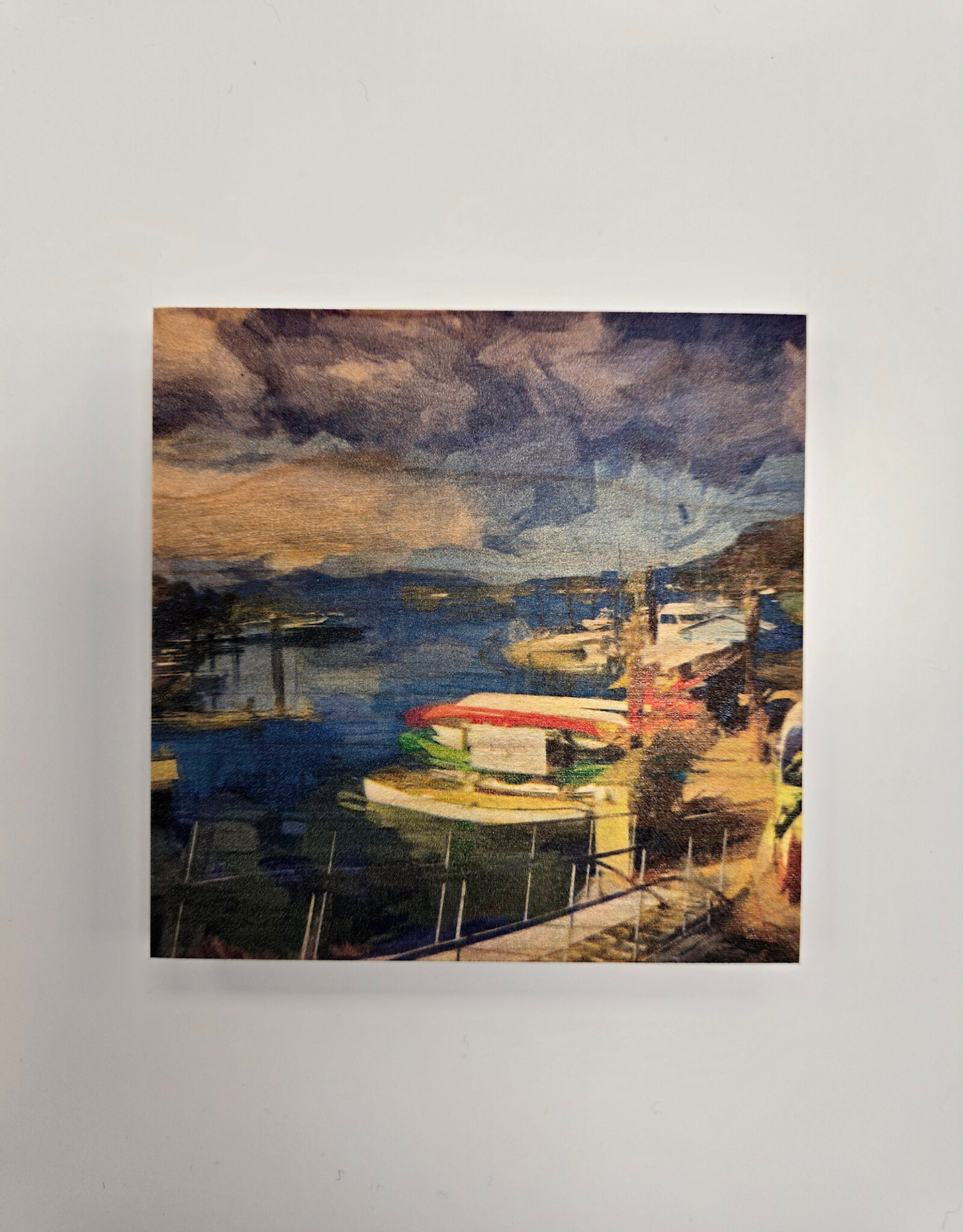 Solid Maple Wood Coaster #544  - Harbour