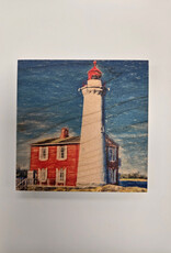 Solid Maple Wood Coaster #474  - Lighthouse
