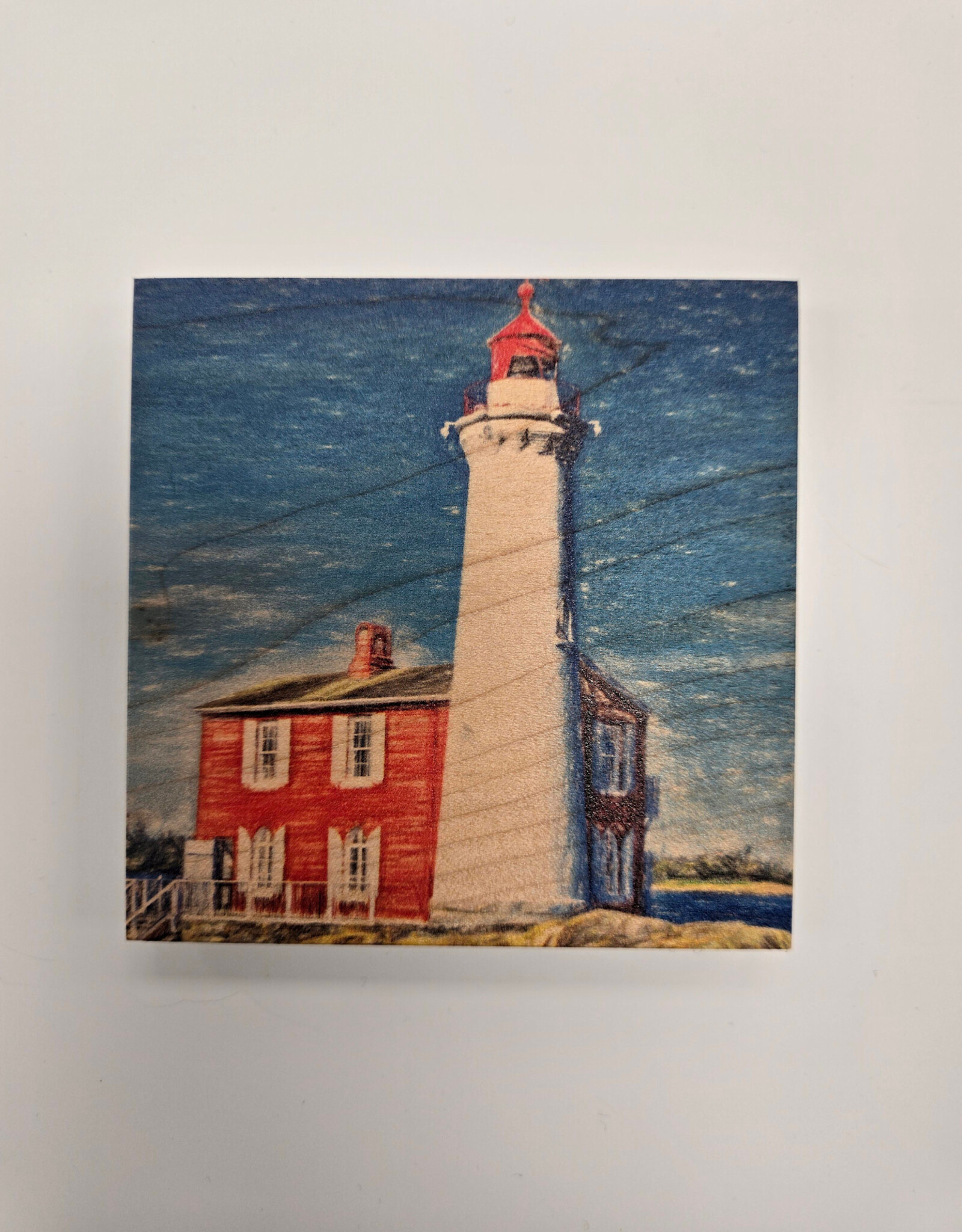 Solid Maple Wood Coaster #474  - Lighthouse