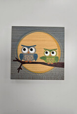 Solid Maple Wood Coaster #267 - Blue Owl