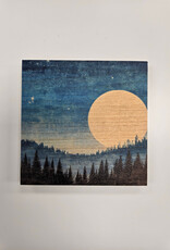 Solid Maple Wood Coaster #977  - Moon
