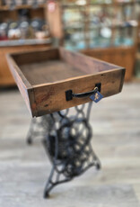 Antique Singer Sewing Table w/Wooden Top w/black handles