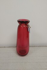 none Red Glass Vase -  12.5"