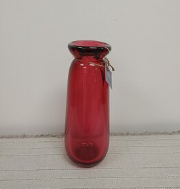 none Red Glass Vase -  12.5"