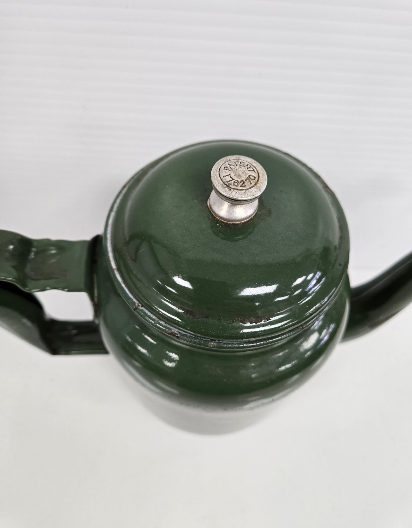 Vintage Green Enamel Teapot