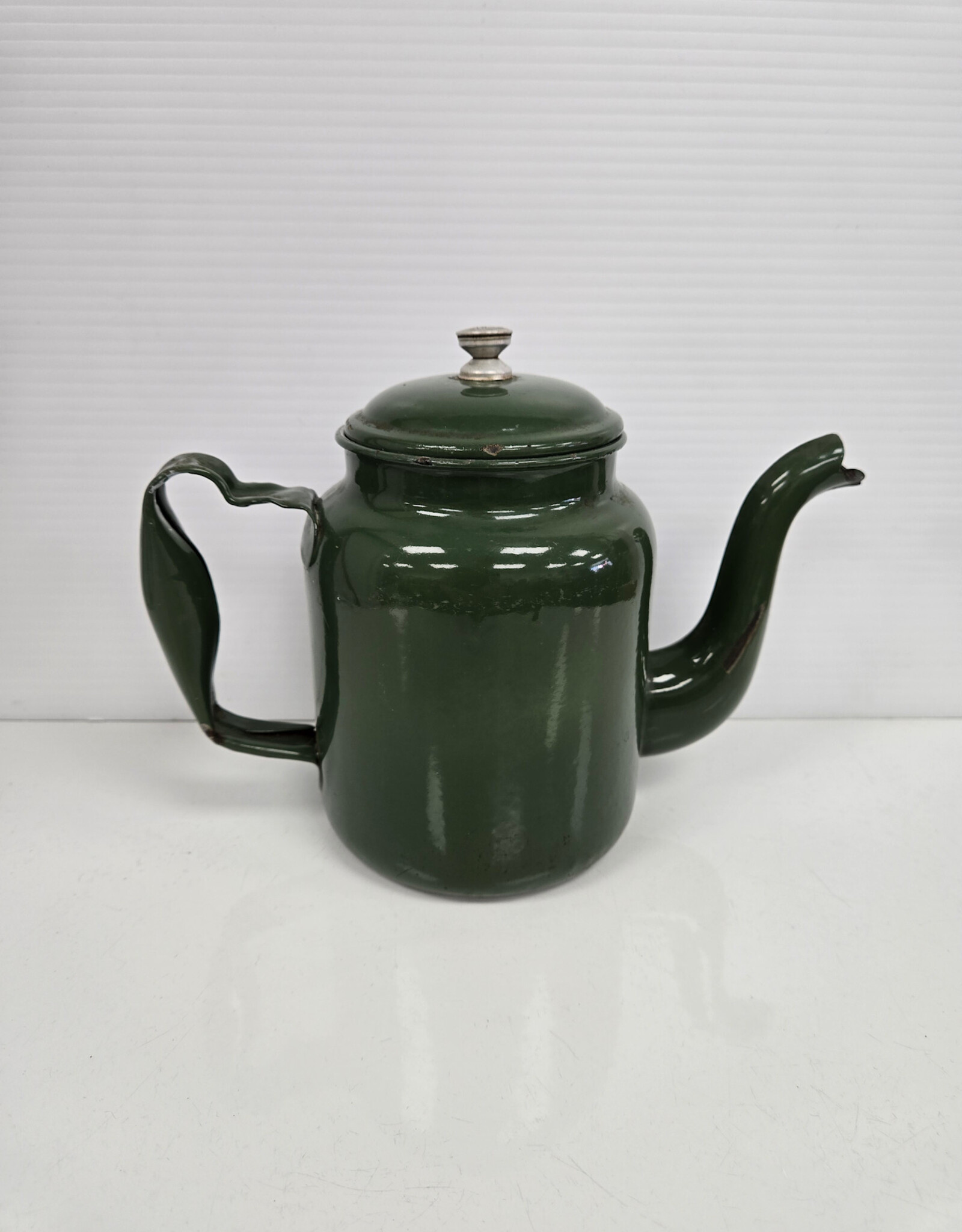 Vintage Green Enamel Teapot