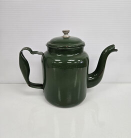 Vintage Green Enamel Teapot
