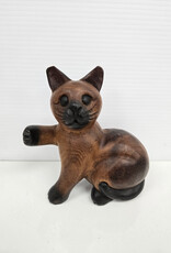 Vintage Wooden Cat - 6"
